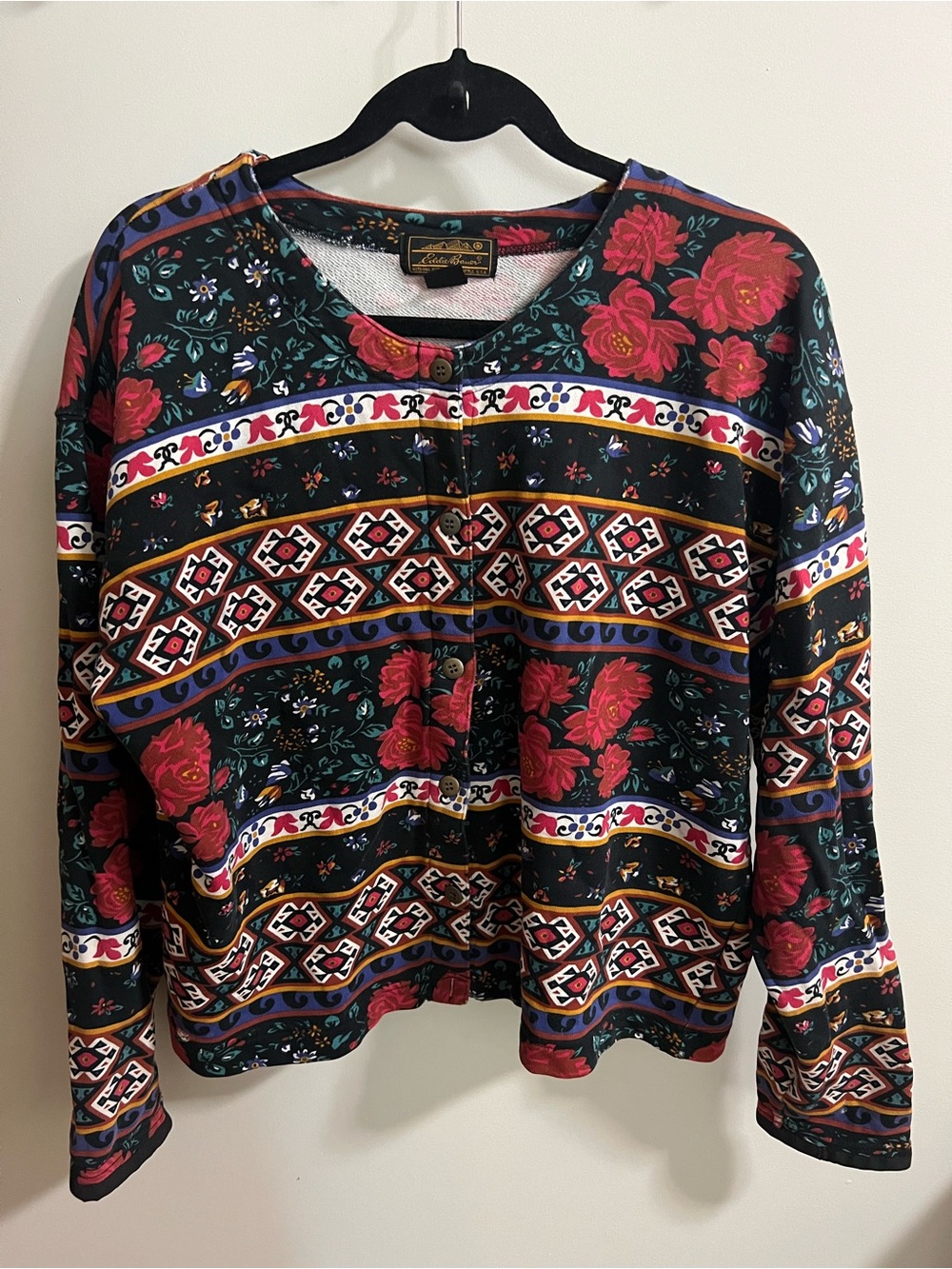 Vintage Eddie Bauer Floral Cotton Cardigan